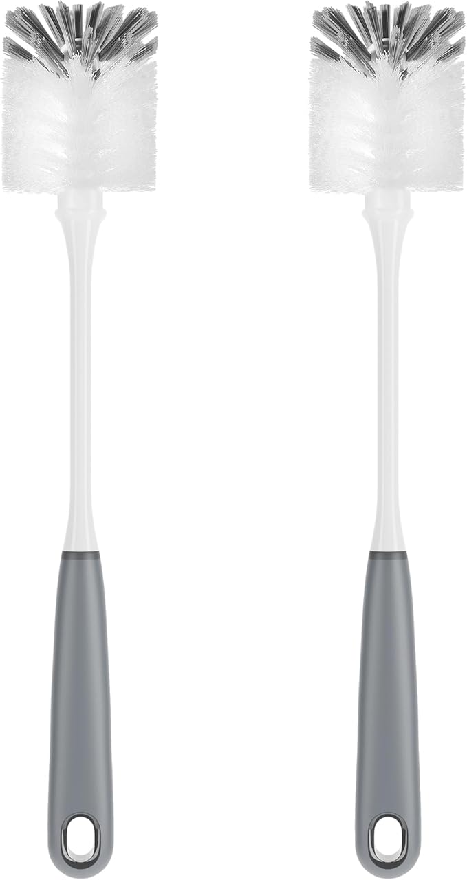 MR.SIGA Long Handle Bottle Brush, Non-Scratch Water Bottle Brush Cleaner | 2 pack bottle brushes for cleaning, drinking glasses brush with non slip handle, 5.8 cm(2.3 inch) wide brush head