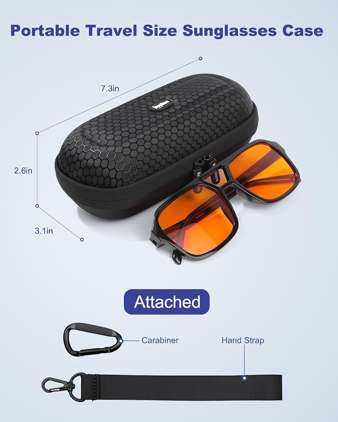 Krypthos Travel Sunglasses Organizer Case, Portable Eyeglasses Storage Box Eyewear Glasses Display Case for Men Women