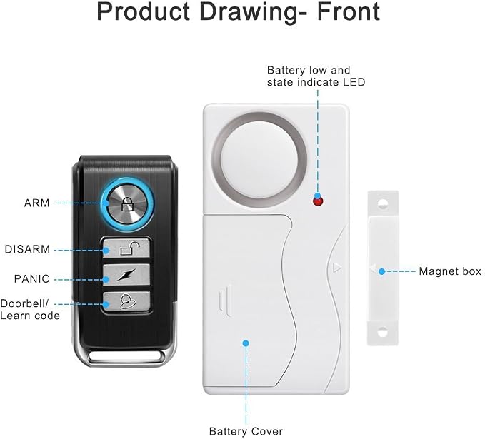 WSDCAM Door Alarm Wireless Anti-Theft Remote Control Door and Window Security Alarms