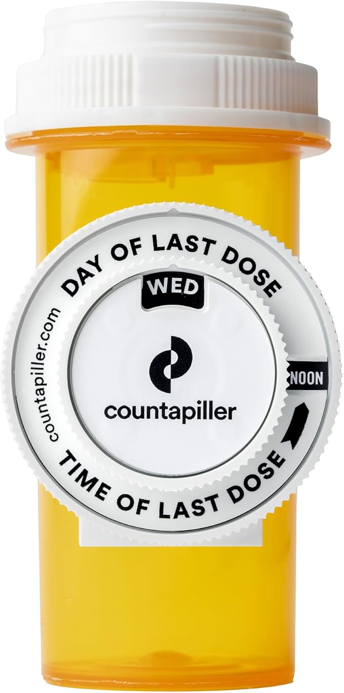 Dosage Time Tracker - Medication Intake Management - Medication Organizer Reminder - AM/PM - Dosage Reminder in Daily and Hourly - Pill Tracker - Made in Texas (White)