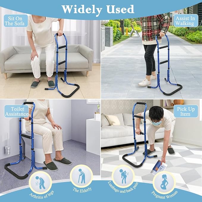 Stand Assist Aid for Elderly Chair Lift Devices for Seniors Standing Supports Couch Rails Sit to Stand Lift Adults Walking Assistance Portable Patient Mobility Aids for Sofa, Recliner Chair (Blue)