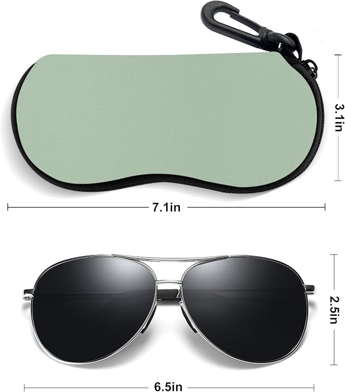 Sunglasses Soft Case, Ultra Light Portable Neoprene Zipper Glasses Case for Men Women