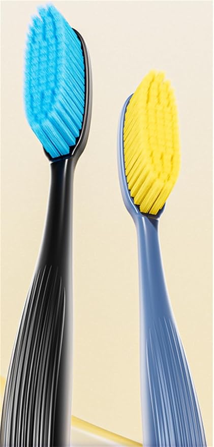 Extra Soft toothbrushes for Adults，Suitable for Sensitive Teeth and People with periodontal Disease,Big and Long Toothbrush Head.【Colors Vary, 4 Count】