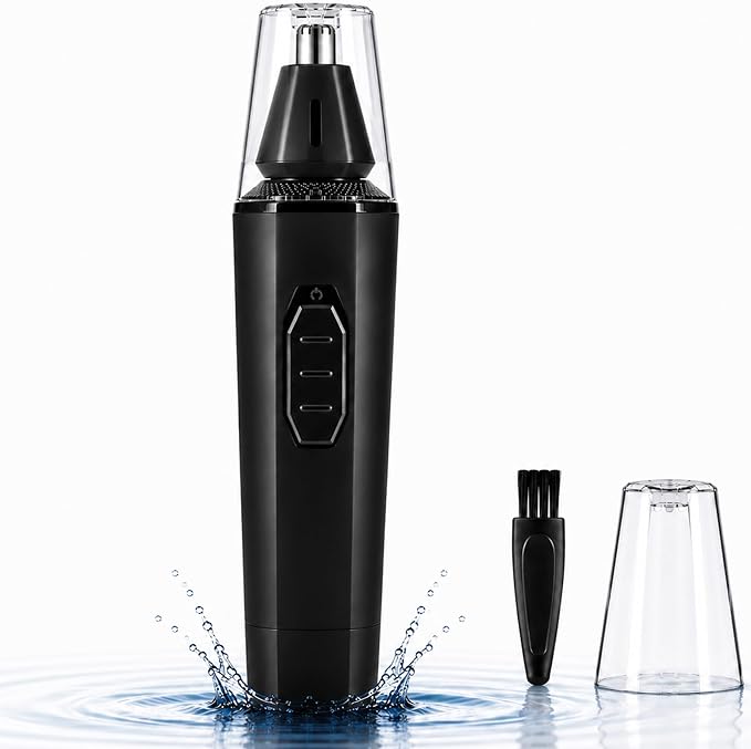 Oogway Master® Nose Hair Trimmers for Men, IPX7 Waterproof Ear and Nose Hair Cutter Remove Clipper, Dual Edge Blades for Easy Cleansing, Portable Electric Eyebrow & Facial Grooming Kit Painless