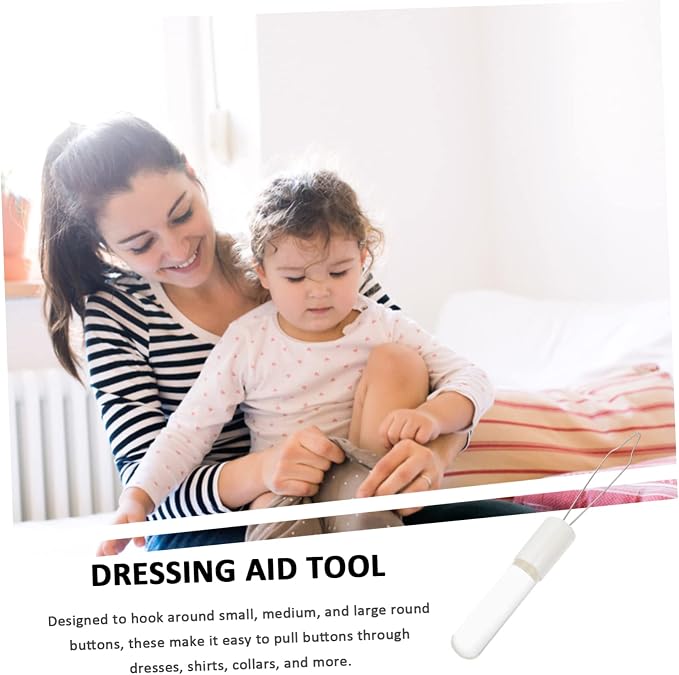 Button Hook Dressing Aid Tool for Seniors Non-Slip Zipper Puller and Button Assist Device for Independent Living and Easy Dressing with Comfort and Control