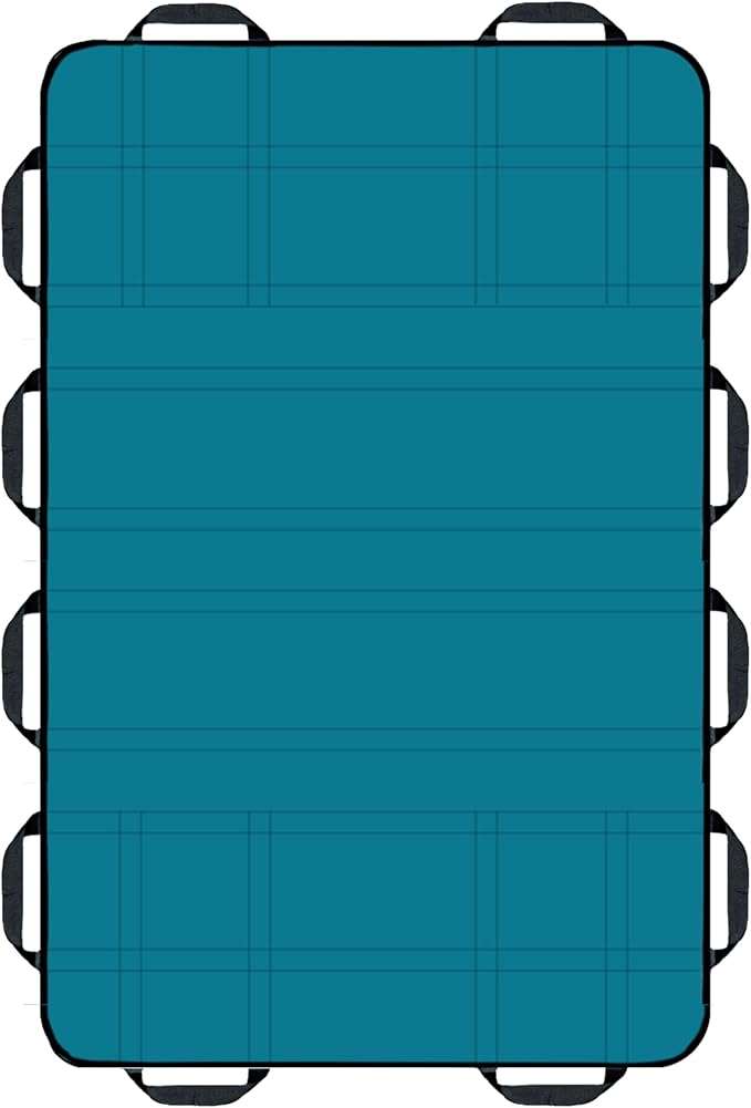Upgraded 3-Layer Comfort Positioning Bed Pad with Handles Washable Waterproof Transfer Board for Turning Moving Patient Inconvenience Care Transfer Sheet, 60"x40", Extra Large, Ocean Teal