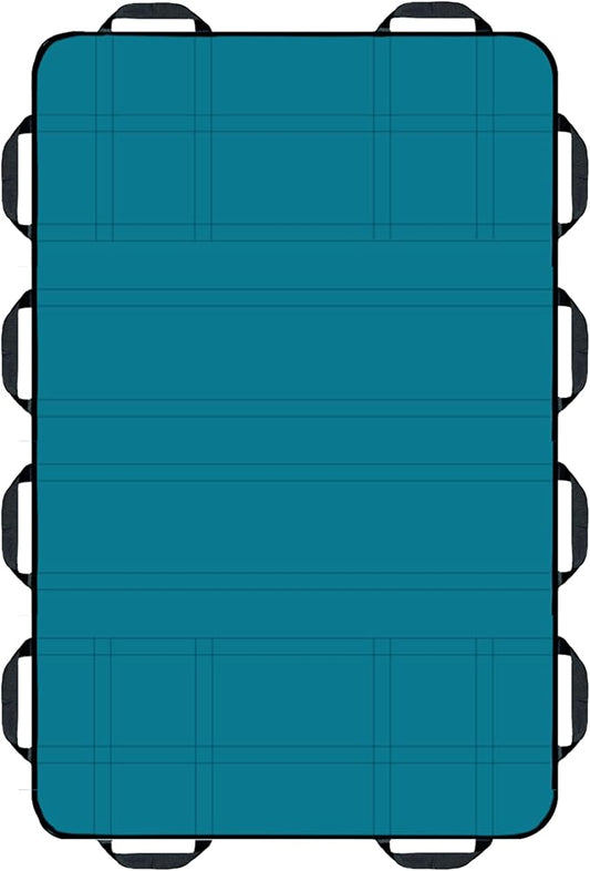 Upgraded 3-Layer Comfort Positioning Bed Pad with Handles Washable Waterproof Transfer Board for Turning Moving Patient Inconvenience Care Transfer Sheet, 60"x40", Extra Large, Ocean Teal