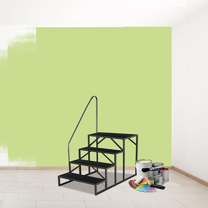 Step Ladder, Step Stool with Handle, Heavy Duty Pool Ladder Above Ground 660Lbs, Camper Steps Outdoor Steps RV Stairs for Reaching High, Portable Home Stairs for Travel Trailer (4 Step, Single Handle)