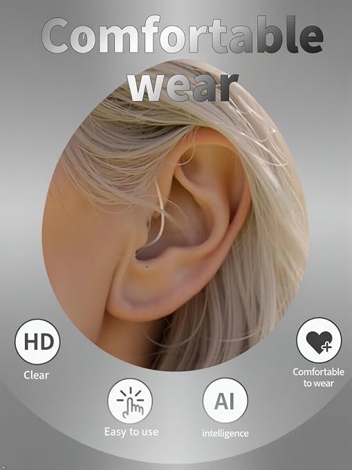 Hearing Aids for Seniors Rechargeable Invisible Behind The Ear Design with 24H Battery DSP Noise Reduction OTC Hearing Aids for Mild to Moderate Hearing Loss Easy Volume Control Not Amplifiers