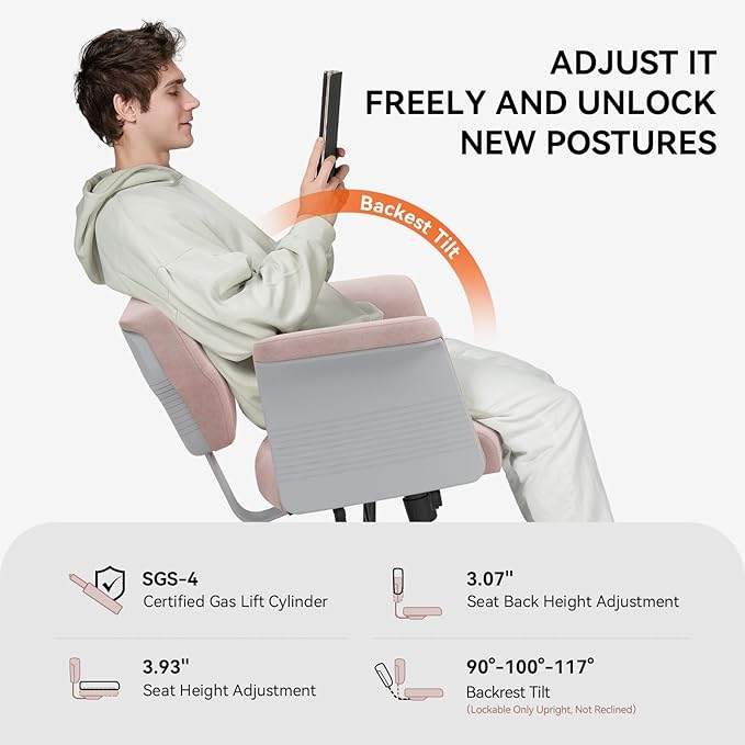 Newtral Freedom-X Criss Cross Chair with Wheels & Amrests- Cross Legged Office Chair with Laptop Tray, Multi-Position Recliner Chair, Adjustable Ergonomic Chair, Relax, Work from Home