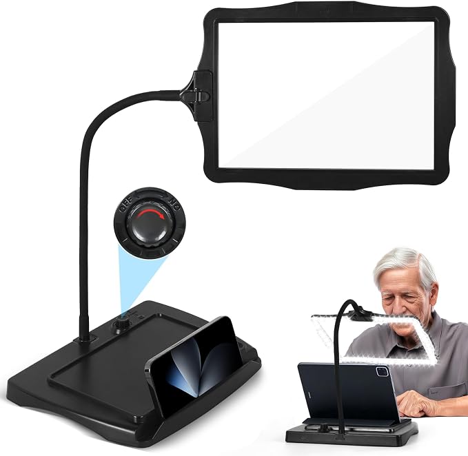 Magnifying Glass with Light and Stand 50 Ultra-Bright LEDs Large Magnifying Lamp with Light Magnifying Glass on Stand Hand-Free with 360° Flexible Gooseneck for Close Work Reading Repair Crafts | Magnifying Lamp with Light Magnifying Glass on Stand Han...