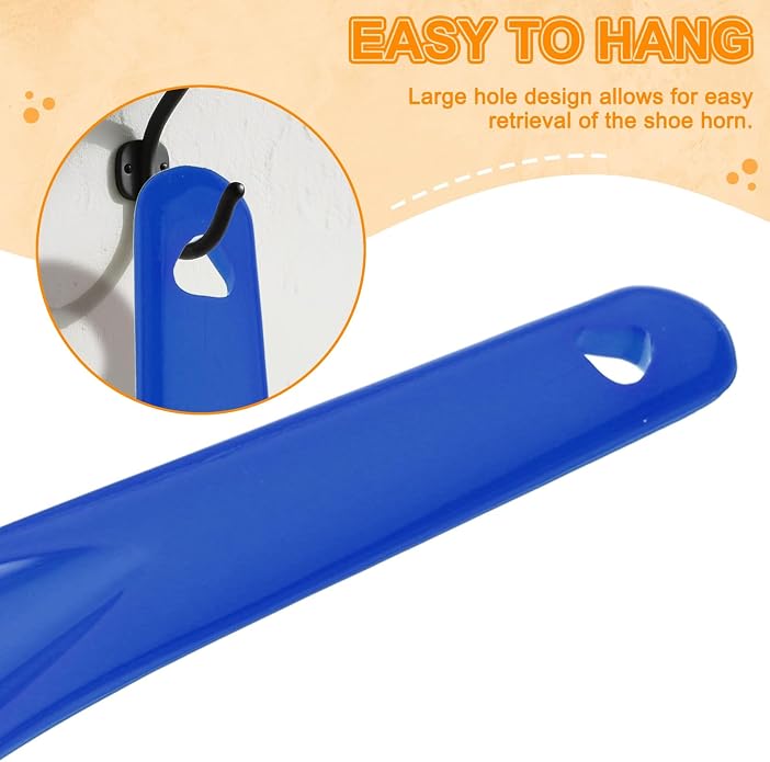 HARFINGTON Shoe Horn Plastic Straight Handle Shoe Helper Metal Shoehorns for Women Men Seniors Boots
