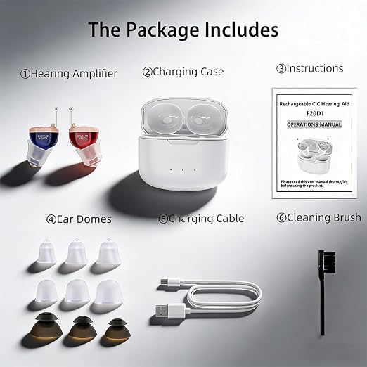 AUSTONE Rechargeable Hearing Aids for Seniors 16-Channel Noise Reduction | Invisible design, Comfort Fit with Portable Charging Case