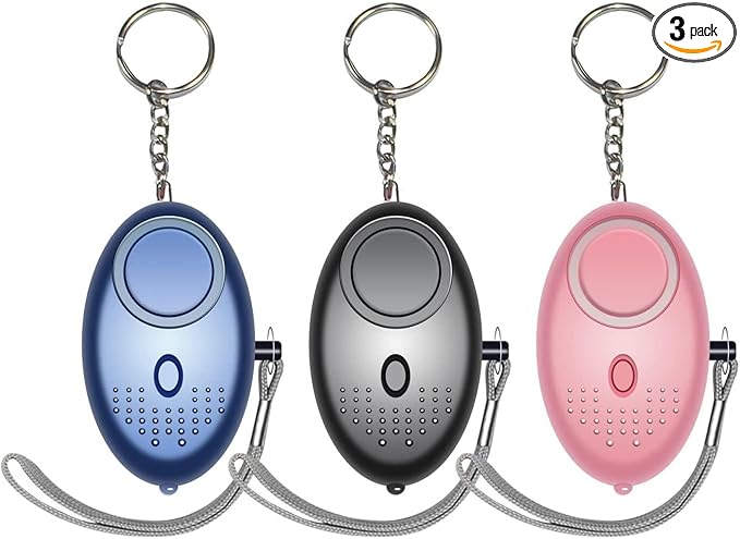 Emergency Personal Alarm, 3 Pack 140DB Person Siren with LED Lights, Personal Panic Alarm for Men, Women, Children, Elderly Emergency Security, Self Defense Electronic Device