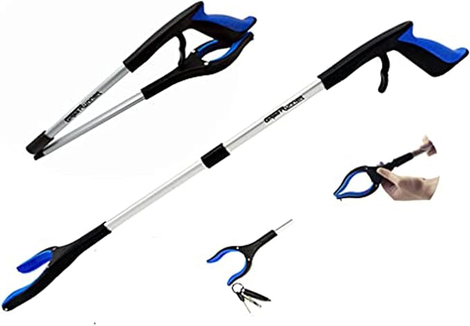 Grabber Reacher Tool - 32” Reacher Grabber Tool with Strong Magnetic and Swivel Head - Heavy Duty Pick Up Stick Grabbers for Seniors, Trash, Surgery Recovery Must Haves Gifts(Blue)