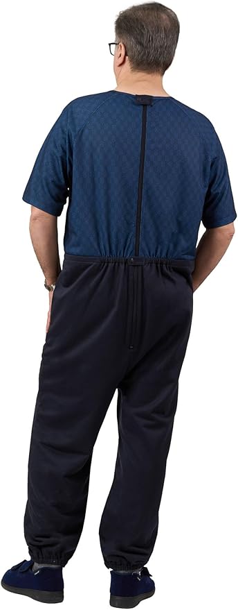 Ovidis Dementia Clothes - Alzheimers Anti-Strip Jumpsuit with Back-Zipper for Elderly Men - Bobby