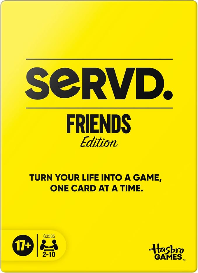 Hasbro SERVD Friends Edition Party Game – Hilarious Real-Life Card Game for Adults – Inject Fun and Strategy into Time with Friends – 2-10 Players – Ages 17+
