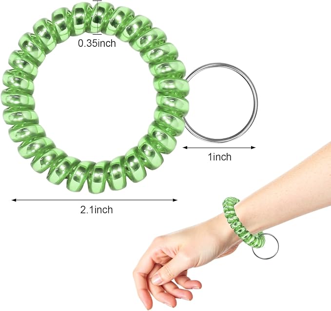 Spiral Coil Keychain, Anti-lost Key Chain Holder Lanyard Cord for Sauna Outdoor Sports and Gym Pool