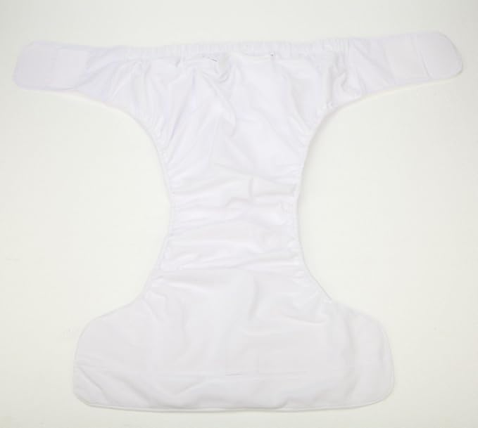 Large Teen Adult Cloth Diaper Nappy Reusable Washable for Disability (White (Large 26in to 50in))