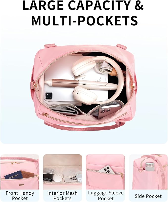 WANDF For Spirit Airlines Personal Item Bag 18x14x8 Underseat with Wet Pocket & Shoe Compartment & Tsa Approved Toiletry Bag