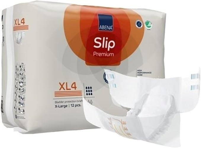 Abena Slip Premium XL4 Adult Incontinence Brief XL Heavy Absorbency 1000021294 (Extra Large, 96, Count)