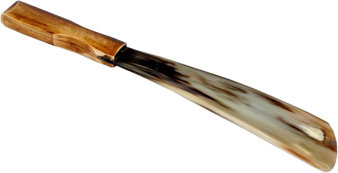 5MOONSUN5 Shoe Horn Made with Real Horn Handmade. Easy Grip Handle Shoehorn for Men,Women Seniors, Pregnancy, Elderly, Back Pain, Kids Shoes & Boots. Best Gift Idea Home or Travel Use.(9'' Bone)