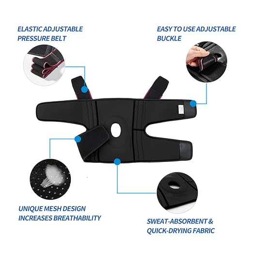 DOUFURT Knee Brace for Men & Women, Side Stabilizers & Patella Gel Pads | Plus Size Adjustable Knee Brace Support Relieves Meniscus Tears, Knee Pain, Arthritis, ACL/MCL Recovery, Daily Activities