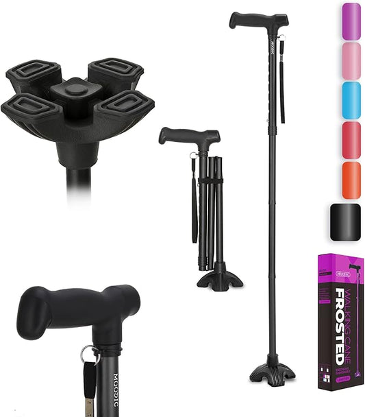 Tall Men's Walking Cane 42.52 in. Extra Long Walking Canes Easy to Travel is Suit for Big People Over 5 Feet 9 Inches (Black)