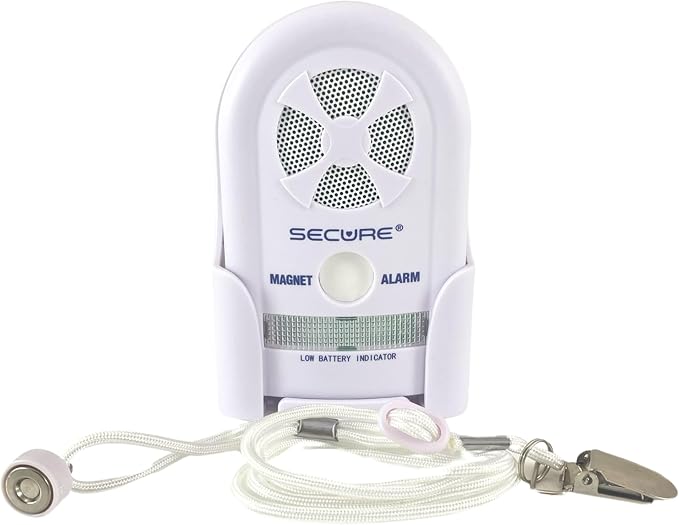 Secure Safety Solutions MAG-3 Magnet Pull Cord Chair & Bed Exit Alarm | Fall Prevention for Dementia Patients, Elderly Adults, Wheelchair Monitor, Caregiver Alert System, Motion Sensor