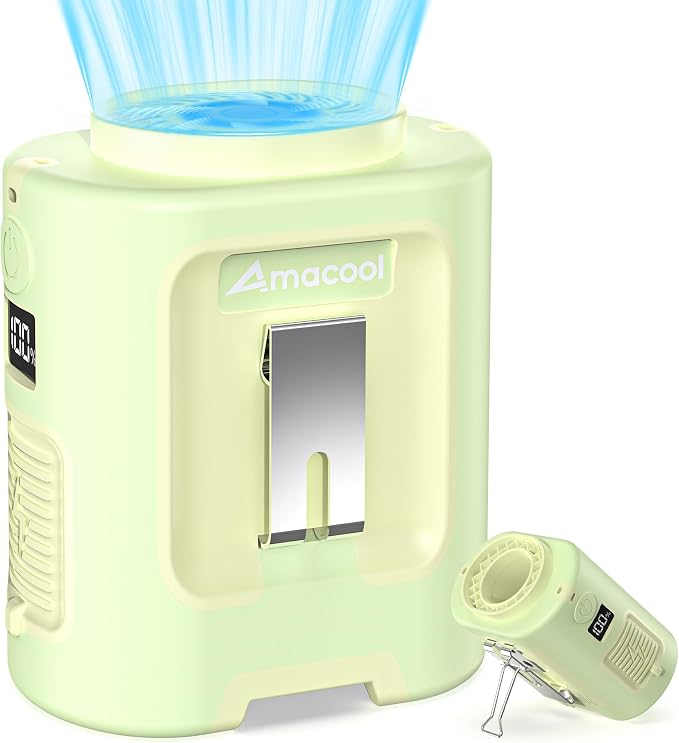 AMACOOL Mini Portable Waist Fan Clip on, 13000RPM Wearable Shirt Belt Fan | Birthday Gifts for Mother Mom Her Girl, Rapid-Cooling Personal Neck Fans for Women Men Outdoor Work Jobsite Travel Camping