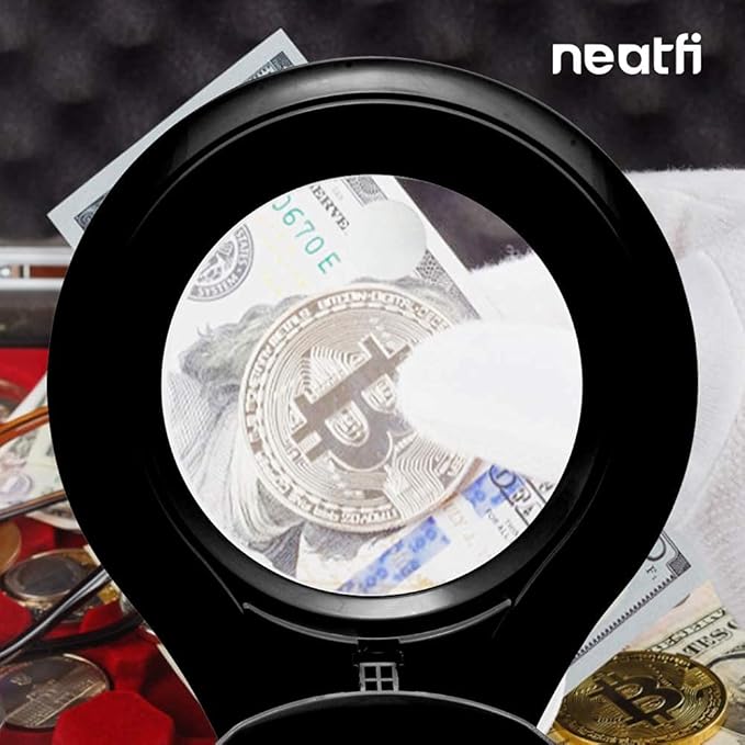 Neatfi (New Model) Bifocals 1,200 Lumens Super LED Magnifying Lamp with Clamp, Dimmable, 60 Pcs SMD LED, 5 Inches Diameter Lens, Adjustable Arm (5 Diopter + 20 Diopter, Black)