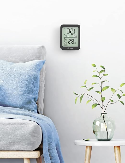 Govee Indoor Hygrometer Thermometer 3Pack H5075 with Bluetooth App Control | Room Temperature Humidity Meter, 164t Remote Monitor, Smart Alerts, 2 Years Data Storage Export, for Bedroom Wine Cellar