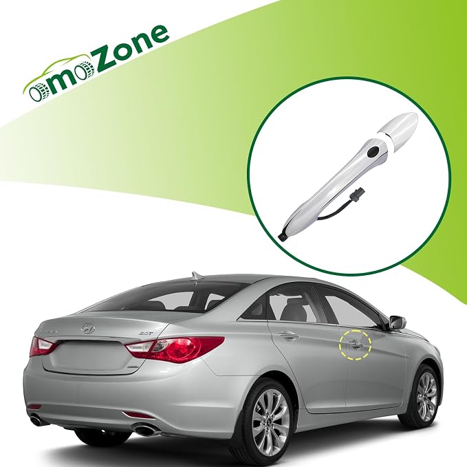 Exterior Door Handle Front Right Passenger Side with Smart Entry Without Keyhole Compatible with 2011-2015 Hyundai Sonata Hybrid Replaces 82651-3S210 82652-3S030