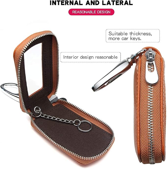 Universal Premium Car Key Fob Case Genuine Leather Car Smart Key fob Holder for Remote Key Fob