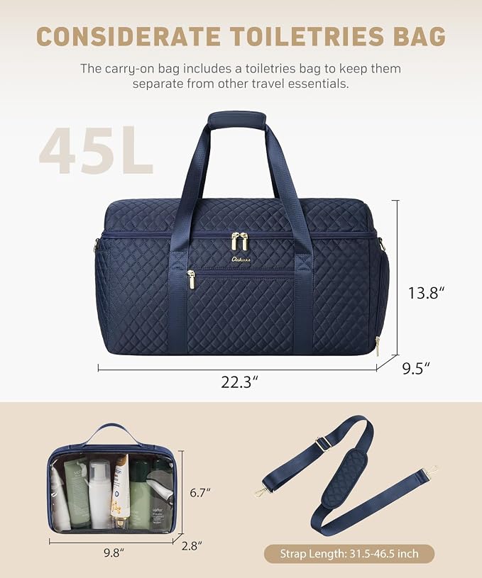 Travel Bags for Women Large weekender Duffle Bag with Shoe Compartment Wide Open Overnight Hospital Bag For Women Labor Delivery Carry on Bag Personal Item Travel Bag with Wet Pocket Blue