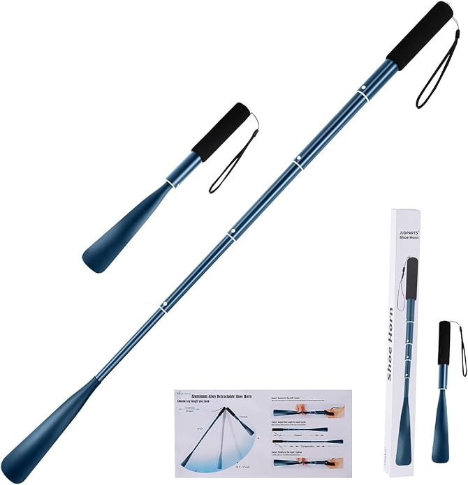 JJDPARTS Shoe Horn Long Handle,14.5"-37" Retractable Shoe Horn,Aluminum Shoe Horn For Men Women Kids Seniors