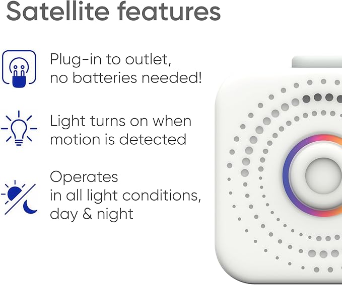 Satellite - Eliminate Dead Zones & Boost Signal - Motion & Light Detector - Works w/Nomo Smart Care System - 1 Pack