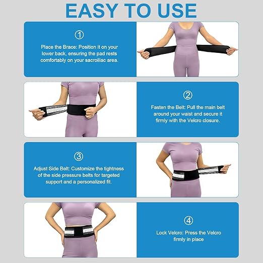 Back Brace for Lower Back Brace Pain Women & Men, Back Support Belt - Relieve SI Joint,Hip & Spine Pain,Sciatica, Adjustable Lightweight Lower Back Support Brace for Life (M)