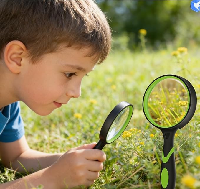 3 Pack Magnifying Glass, 10X 75mm Magnifying Glass with Non-Slip Rubber Handle, Suitable for Reading Newspapers,Suitable for Seniors