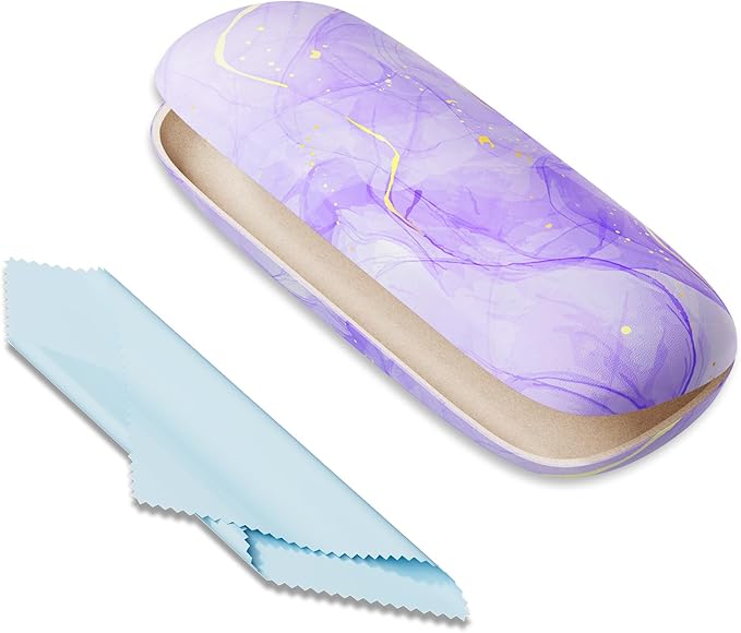 Eyeglasses Case, Portable Hard Shell Protective Case for Glasses, Eyeglass Holder Box for Women with Cleaning Cloth