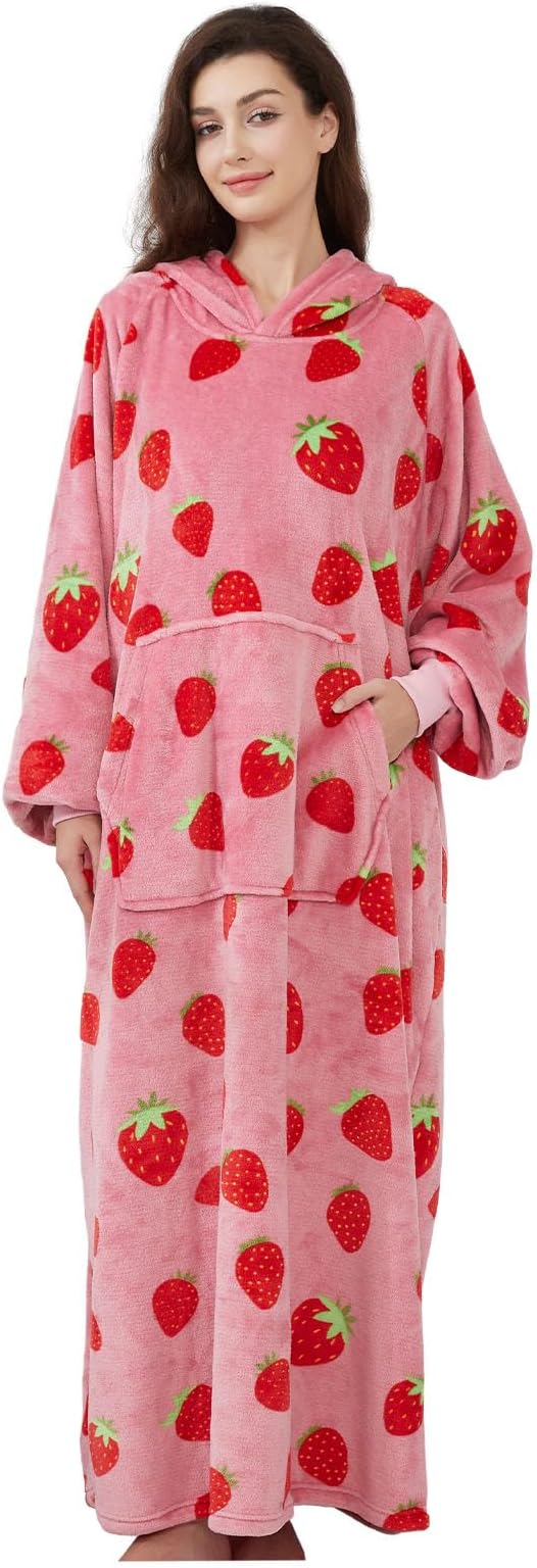 Blanket Hoodie, Long Hooded Blanket Sweatshirt as Birthday Gifts for Women Men, Long Wearable Blanket for Women Men.