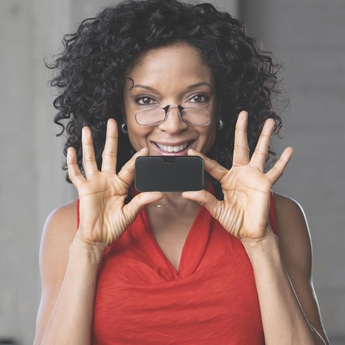 Always With You by ThinOptics Classic Reading Glasses + Case that Sticks to Your Phone - Ultra-Thin Armless Pocket Readers