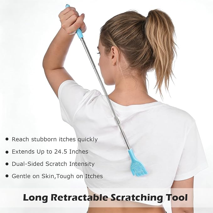 Back Scratcher Extendable for Women Men 21.65 inch Blue | Hand-Like Shape | Back Scratching Tool Portable and Lightweight