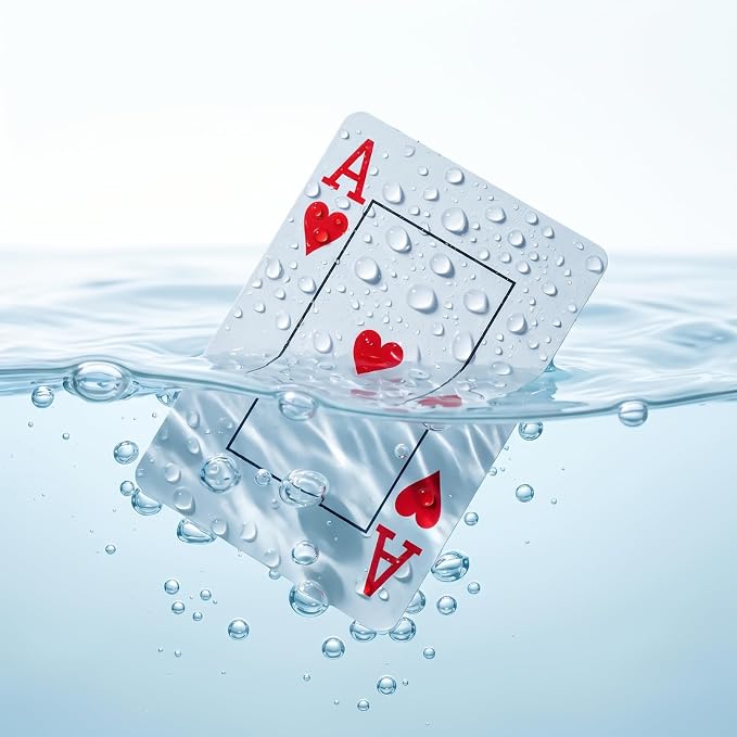 Playing Cards 6 Pack,Waterproof Playing Cards，Large Playing Cards for Adults, Seniors and Low Vision People,Plastic Playing Cards for Blackjack, Euchre, Canasta and Family Game Nights