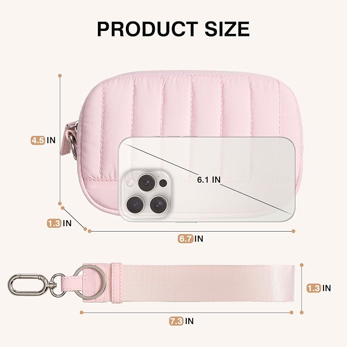Marvolia Wristlet Wallet for Women Quilted Protective Wristlet Purse | Lightweight, Multi-Pockets with Zipper, for Travel Daily Necessities
