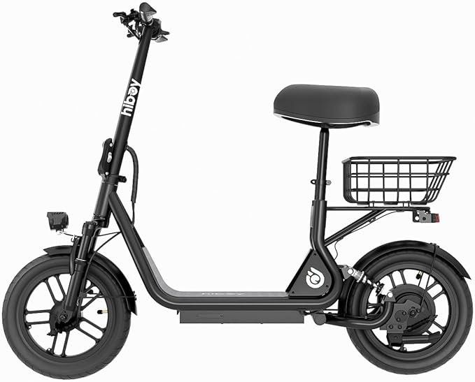 Hiboy Q2 Adult Electric Scooter with Seat & Phone Holder – 500W Motor, 22mi Range, 14" Wheels, Dual Suspension, Neon Lights, Foldable for Commute & Campus