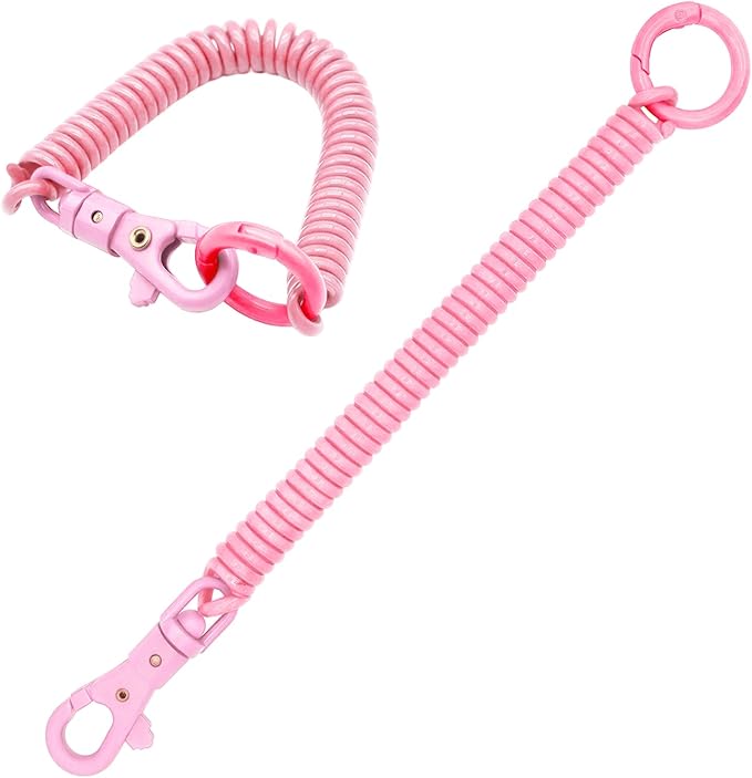 Spiral Coil Spring Keychain, Anti-lost Key Chain Holder Lanyard Cord with Lobster Clasp