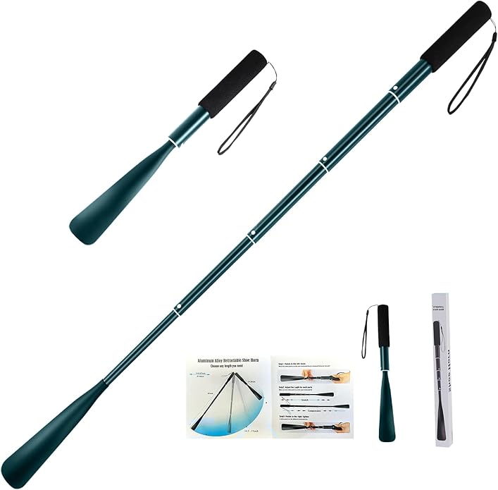 Shoe Horn,Long Retractable Aluminum Shoe Horn Long Handle for Seniors,Men,Women and Kids