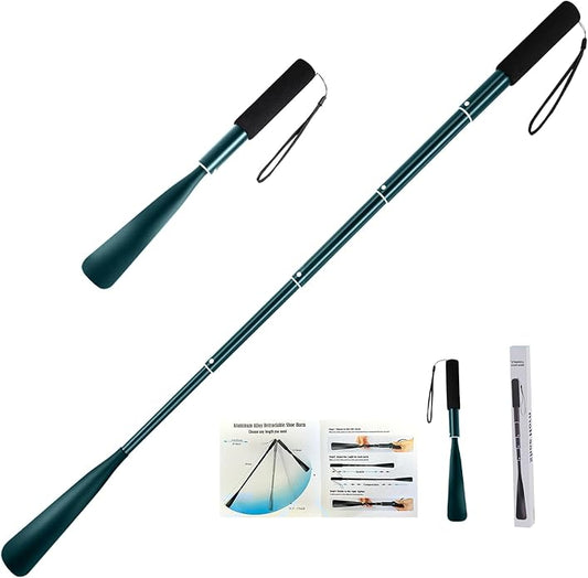 Shoe Horn,Long Retractable Aluminum Shoe Horn Long Handle for Seniors,Men,Women and Kids