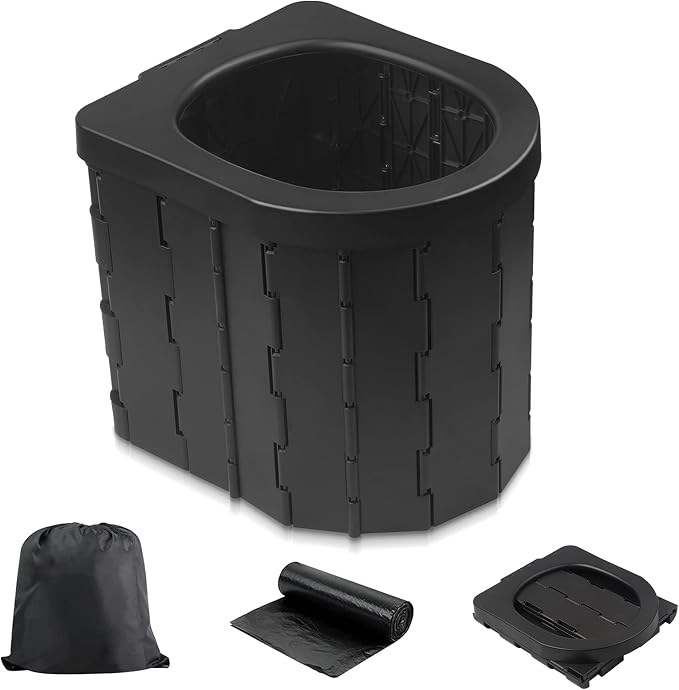 Portable Toilet for Camping, Potty Adults, Porta Travel Commode Bucket Car, Travel, Outdoor, Hiking, Backpack, Trips, Tent, Boat, Beach, Traffic Jam, Home